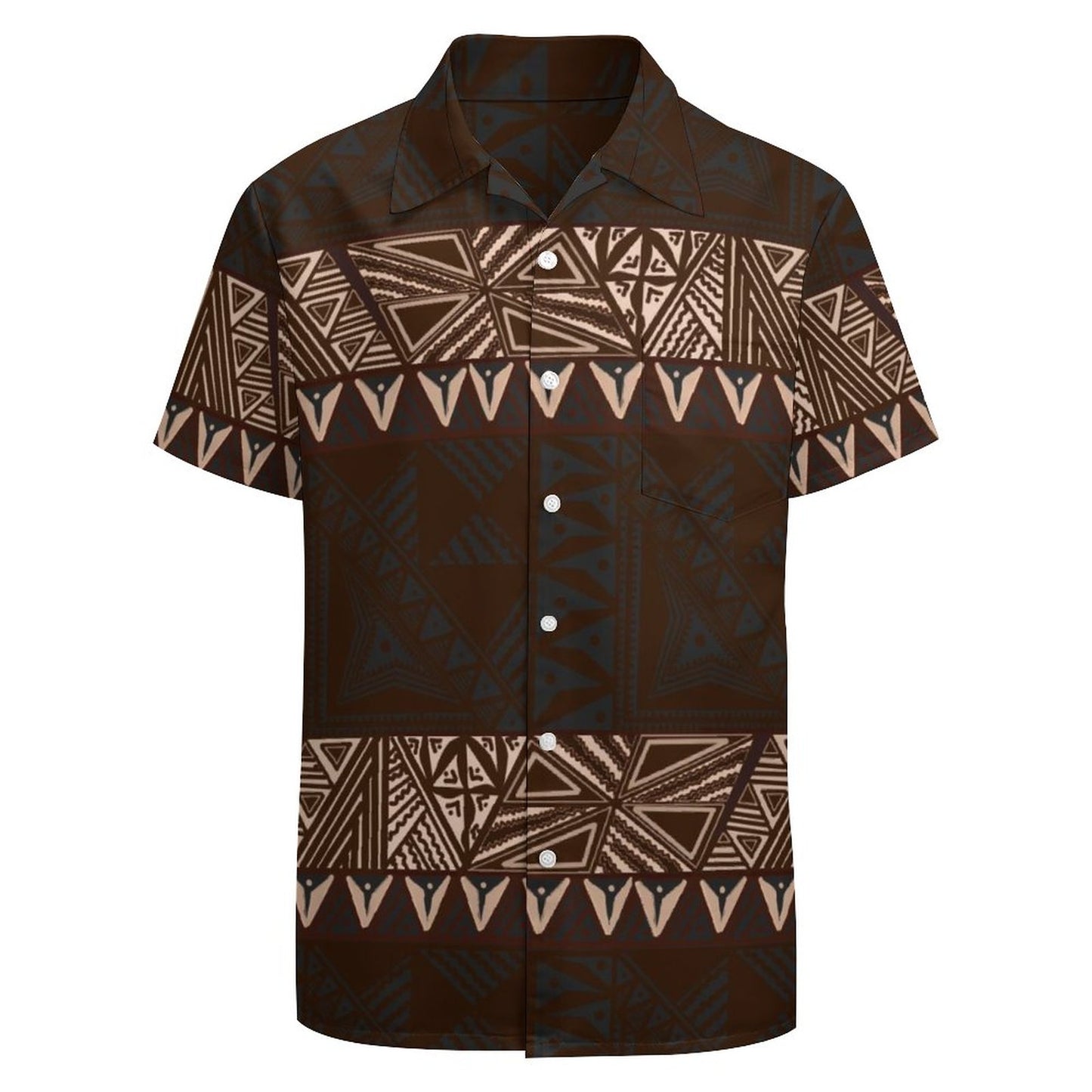 Chemise hévi marron imprimée gatu