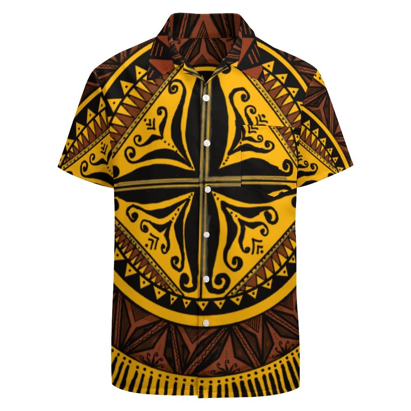 Chemise hévi jaune imprimée gatu