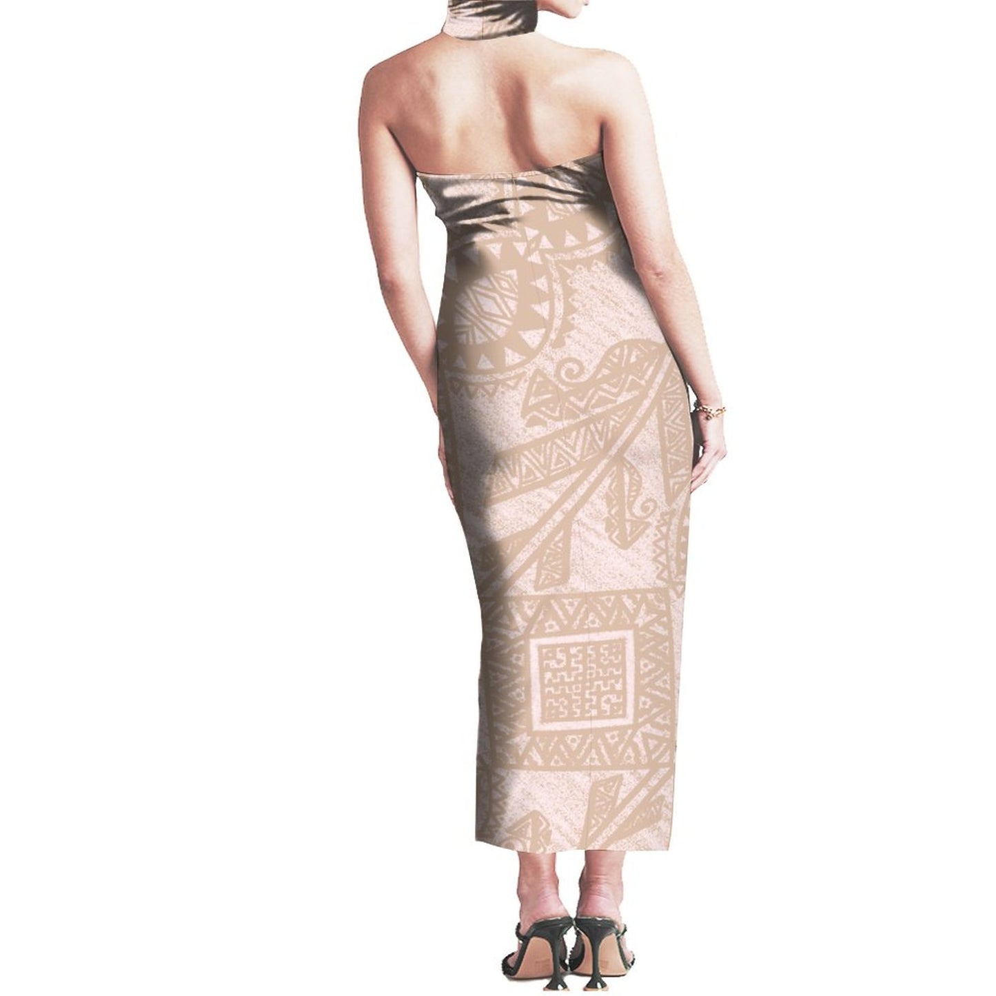 Robe sala beige imprimée