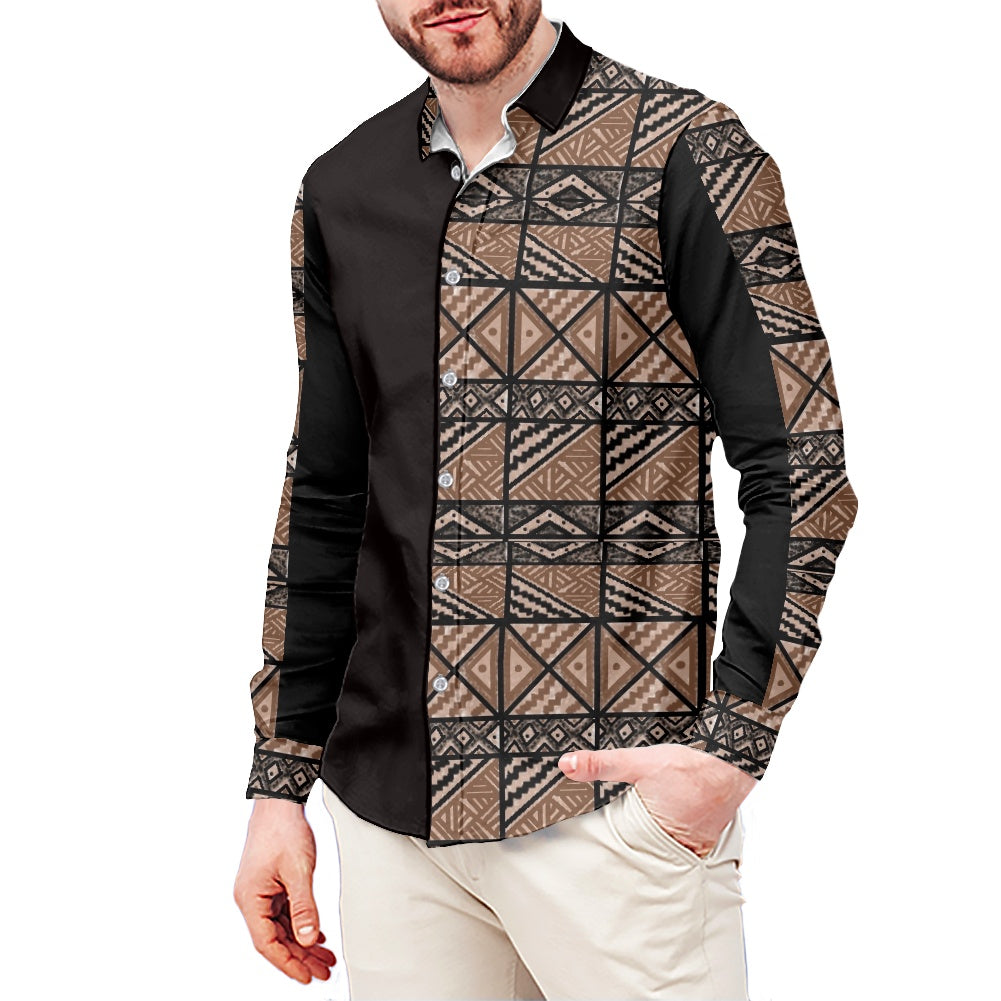 Chemise mata noir imprimée Gatu