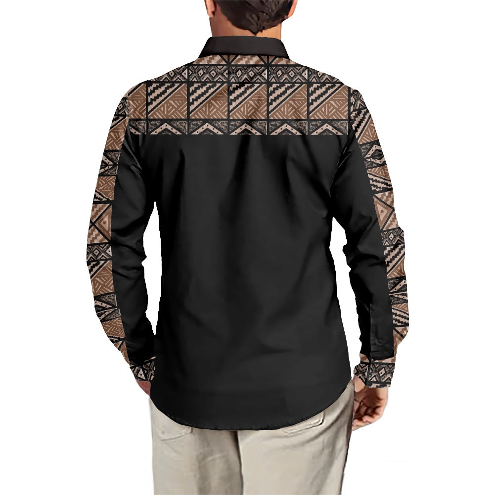Chemise mata noir imprimée Gatu