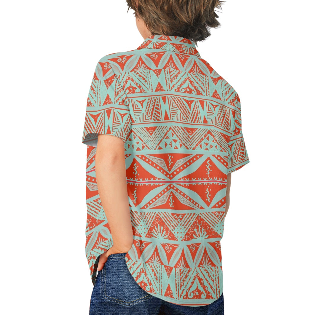 Chemise matt rouge imprimée gatu