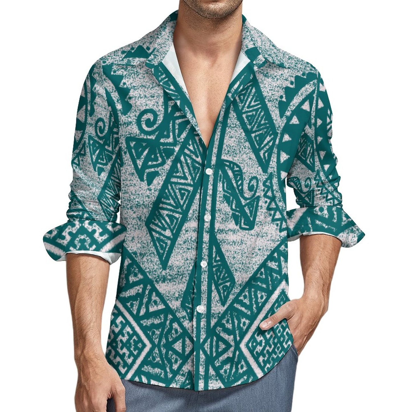 Chemise kalaga imprimé vert