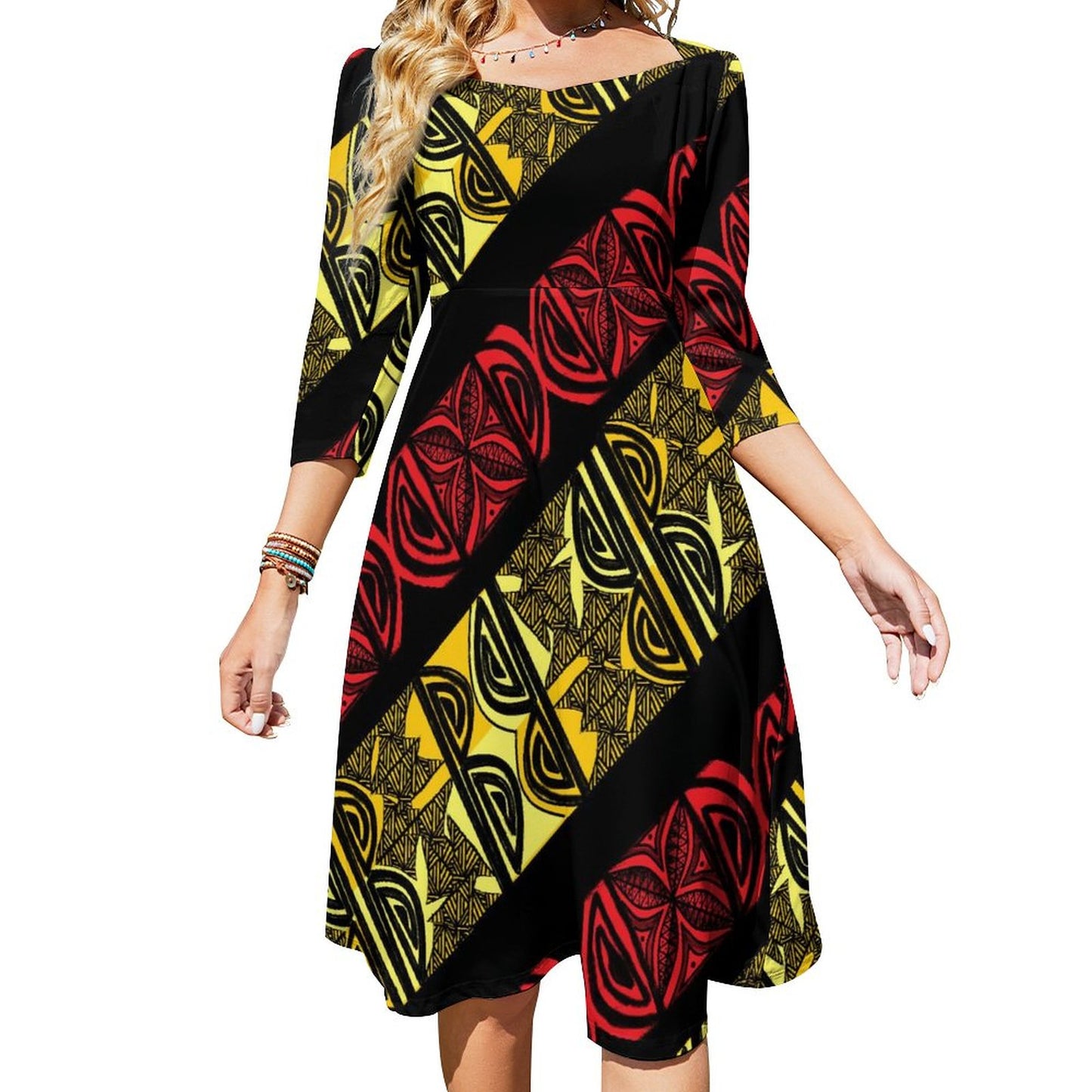 Robe à nœud tricolore