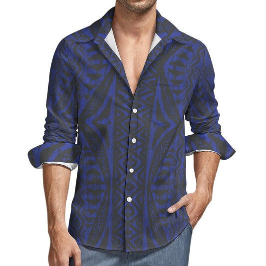 Chemise kalaga bleu imprimé gatu