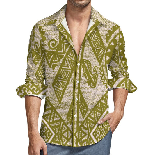 Chemise kalaga vert kaki imprimé gatu
