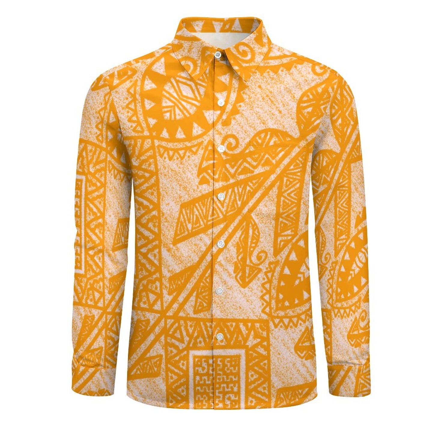 Chemise kalaga jaune imprimé gatu