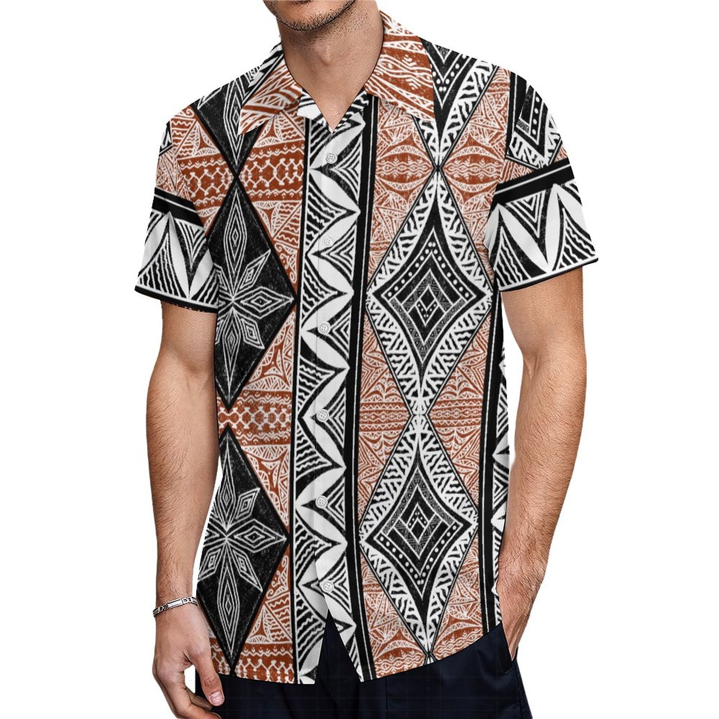 Chemise hévi blanc imprimé gatu