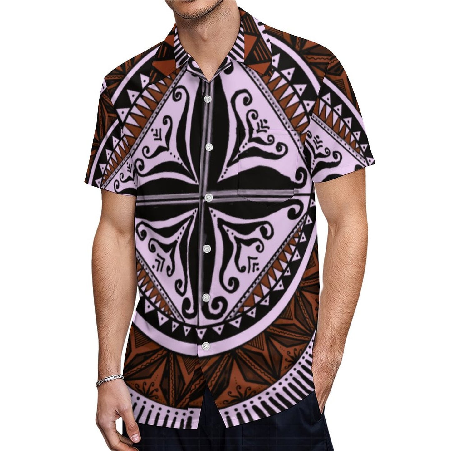 Chemise hévi rose imprimée gatu