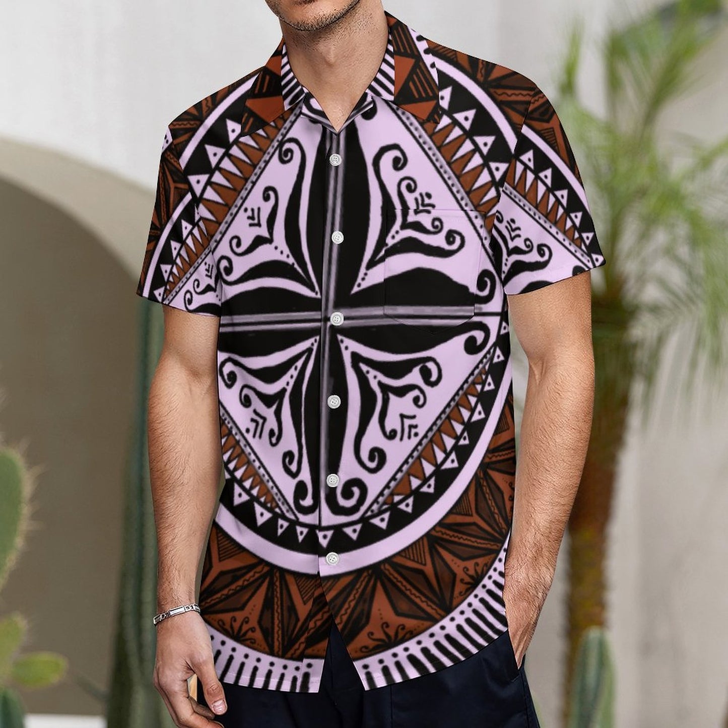 Chemise hévi rose imprimée gatu