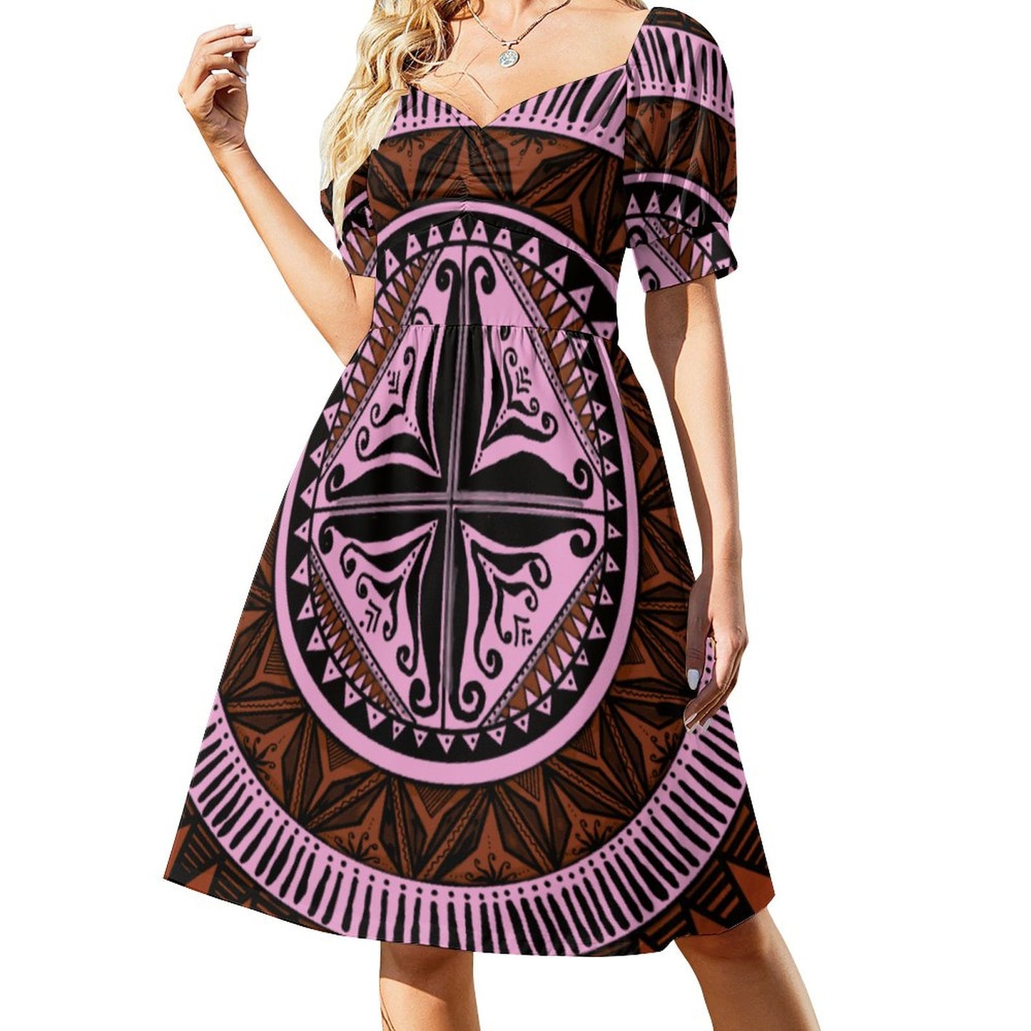 Robe ana rose imprimée gatu