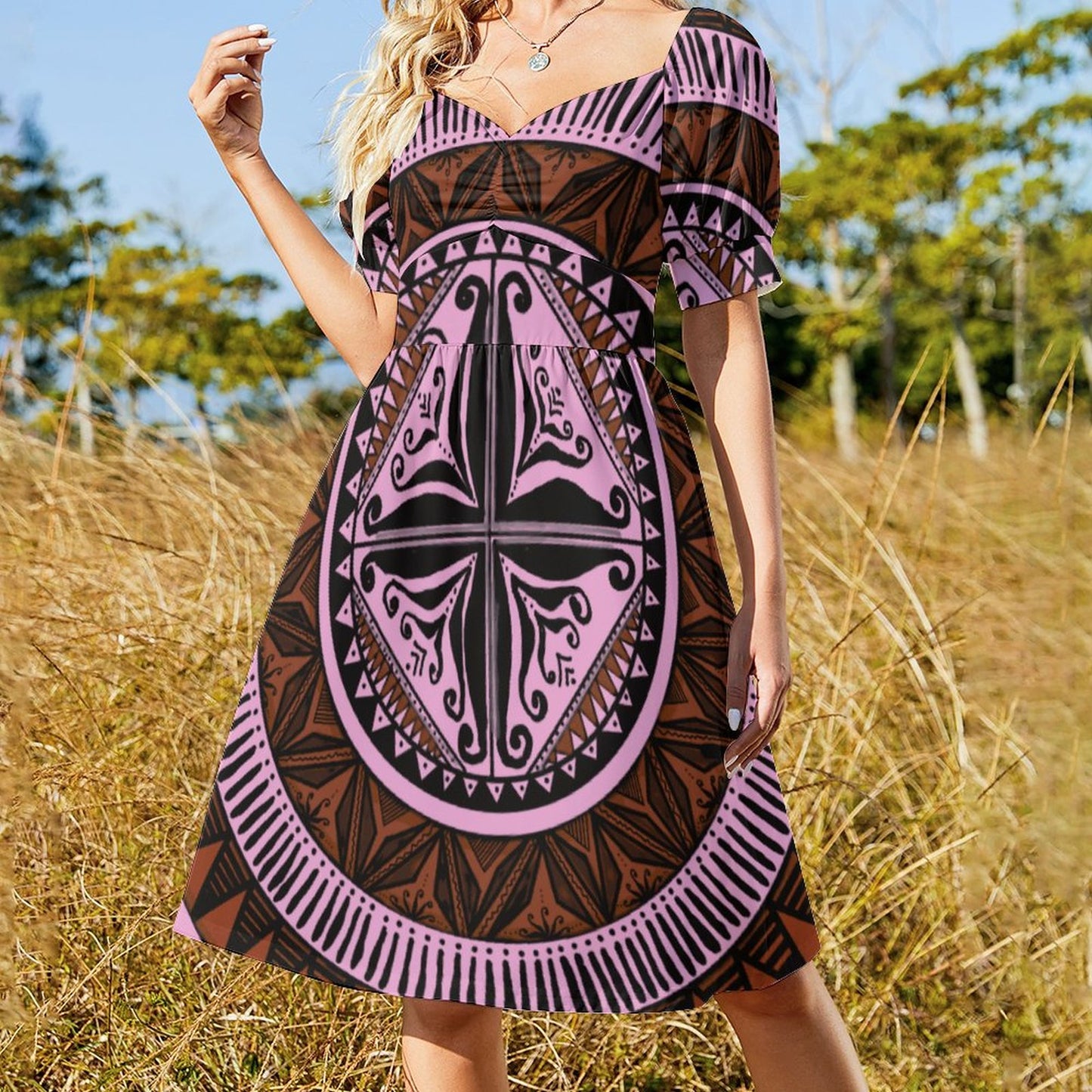 Robe ana rose imprimée gatu
