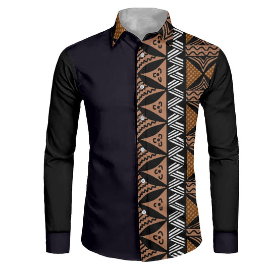 Chemise mata noire imprimée gatu
