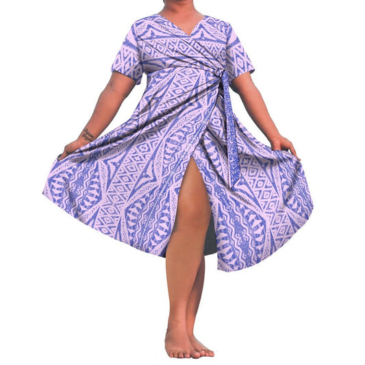 Robe Ismé mauve imprimée