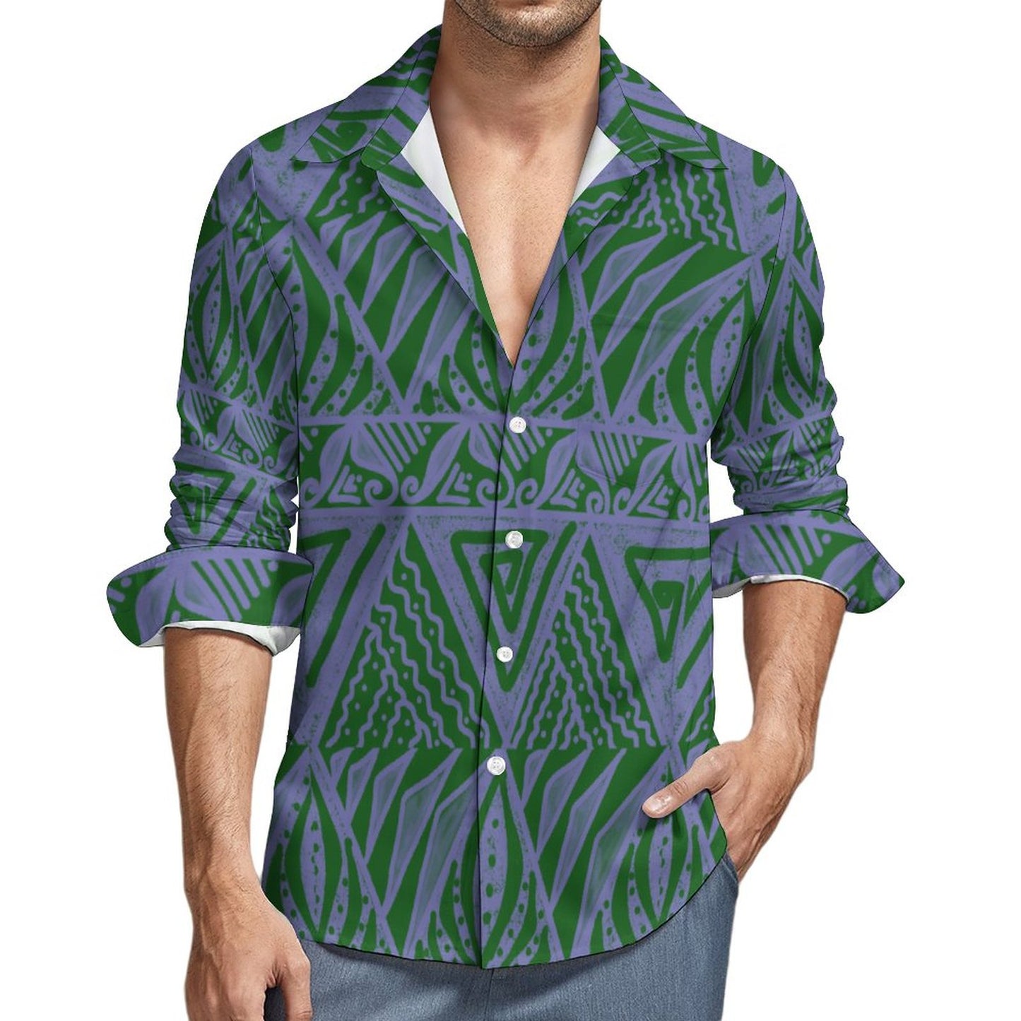 Chemise orion vert  imprimé gatu