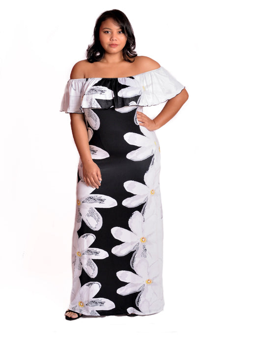 Robe longue imprimée motif fleur