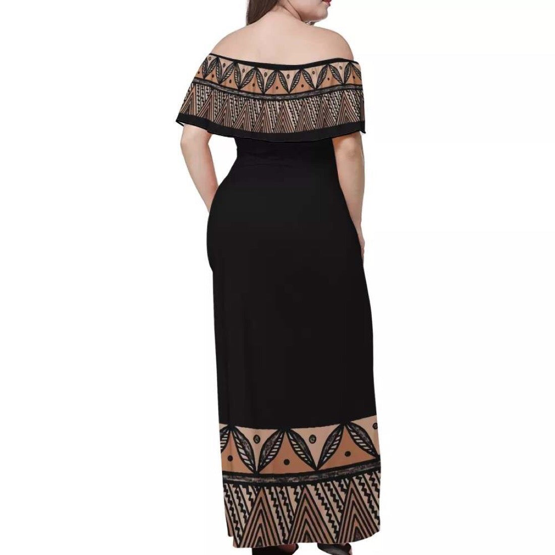 Robe longue imprimée motif gatu