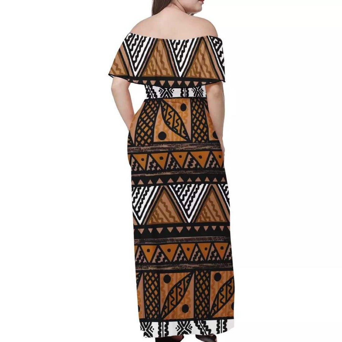 Robe longue imprimée motif gatu
