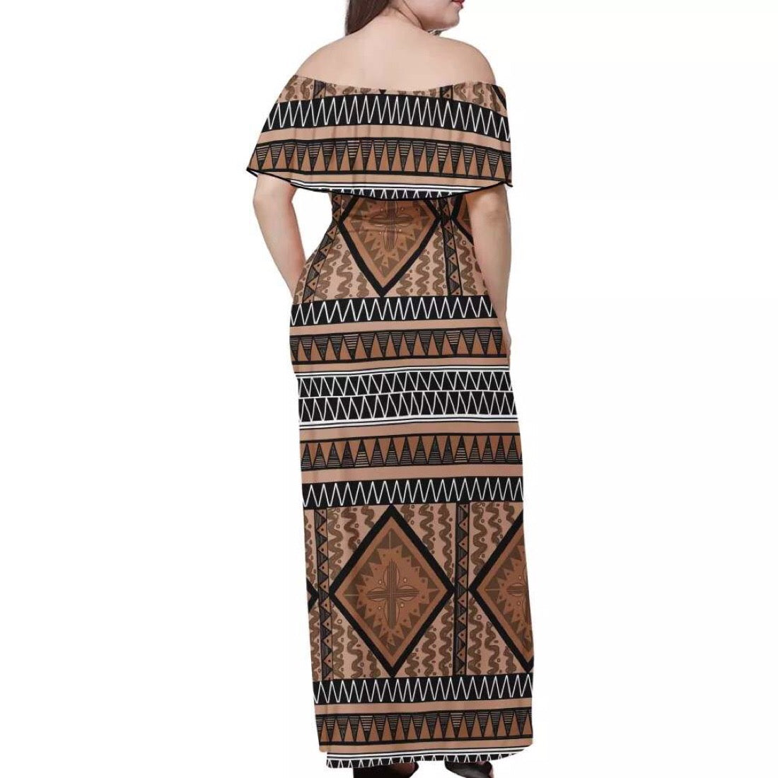 Robe longue imprimée motif gatu