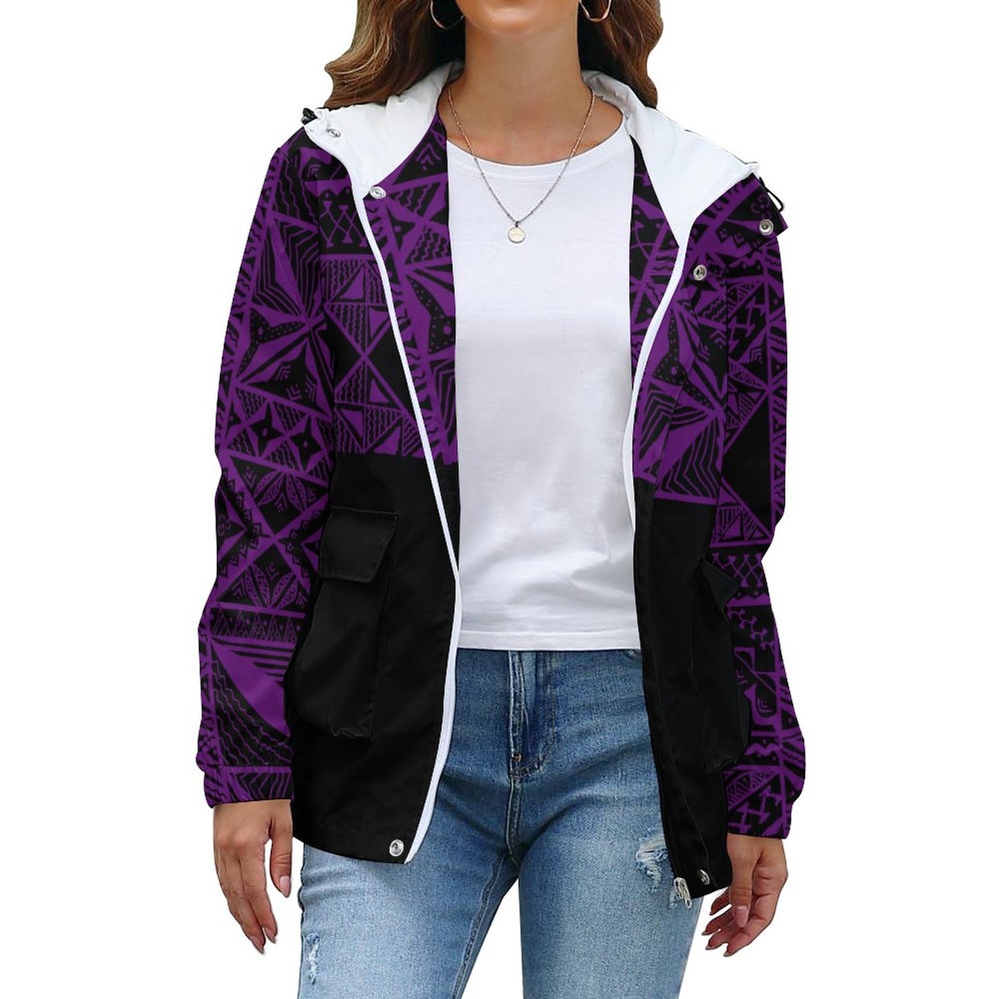 Parka imprimé gatu violet