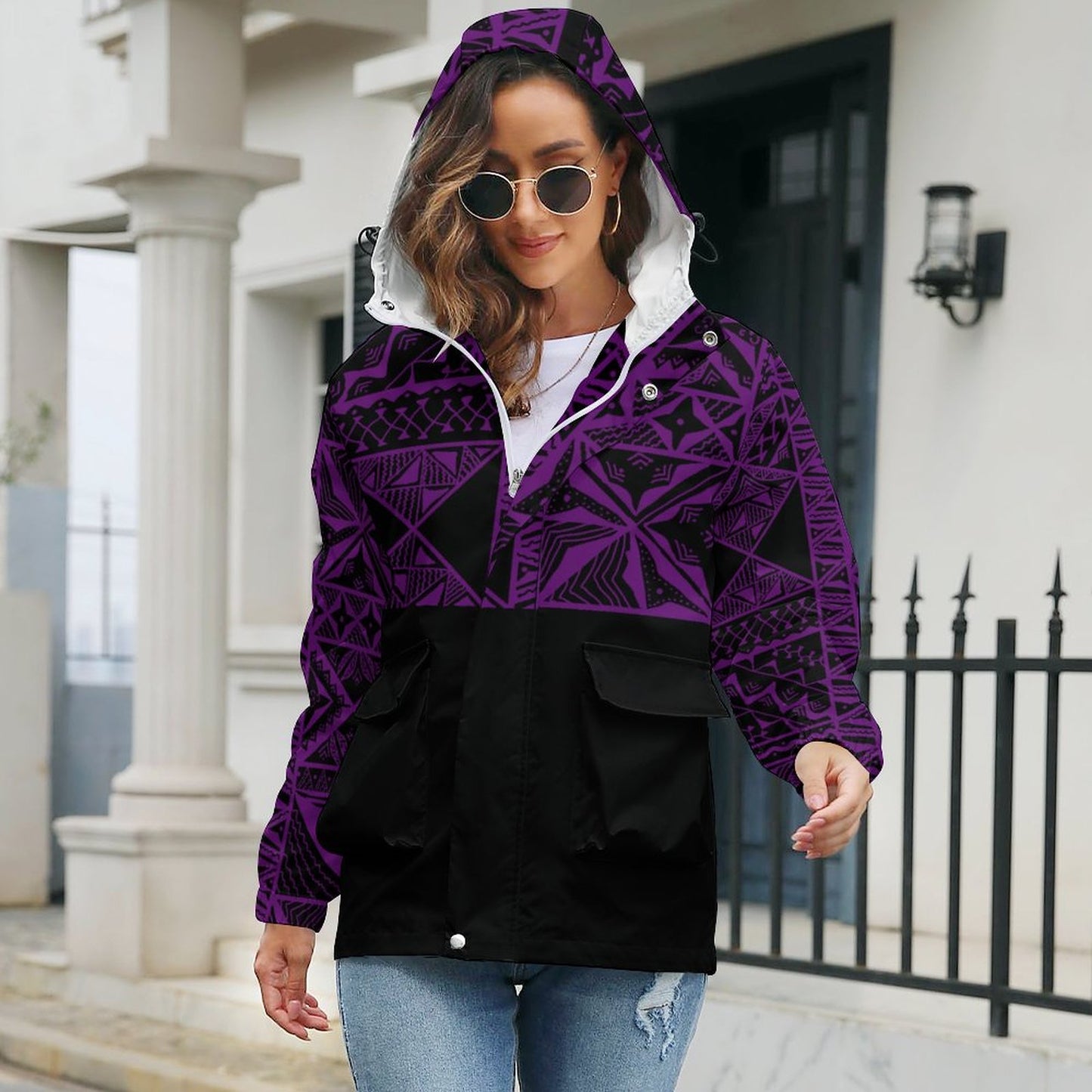 Parka imprimé gatu violet