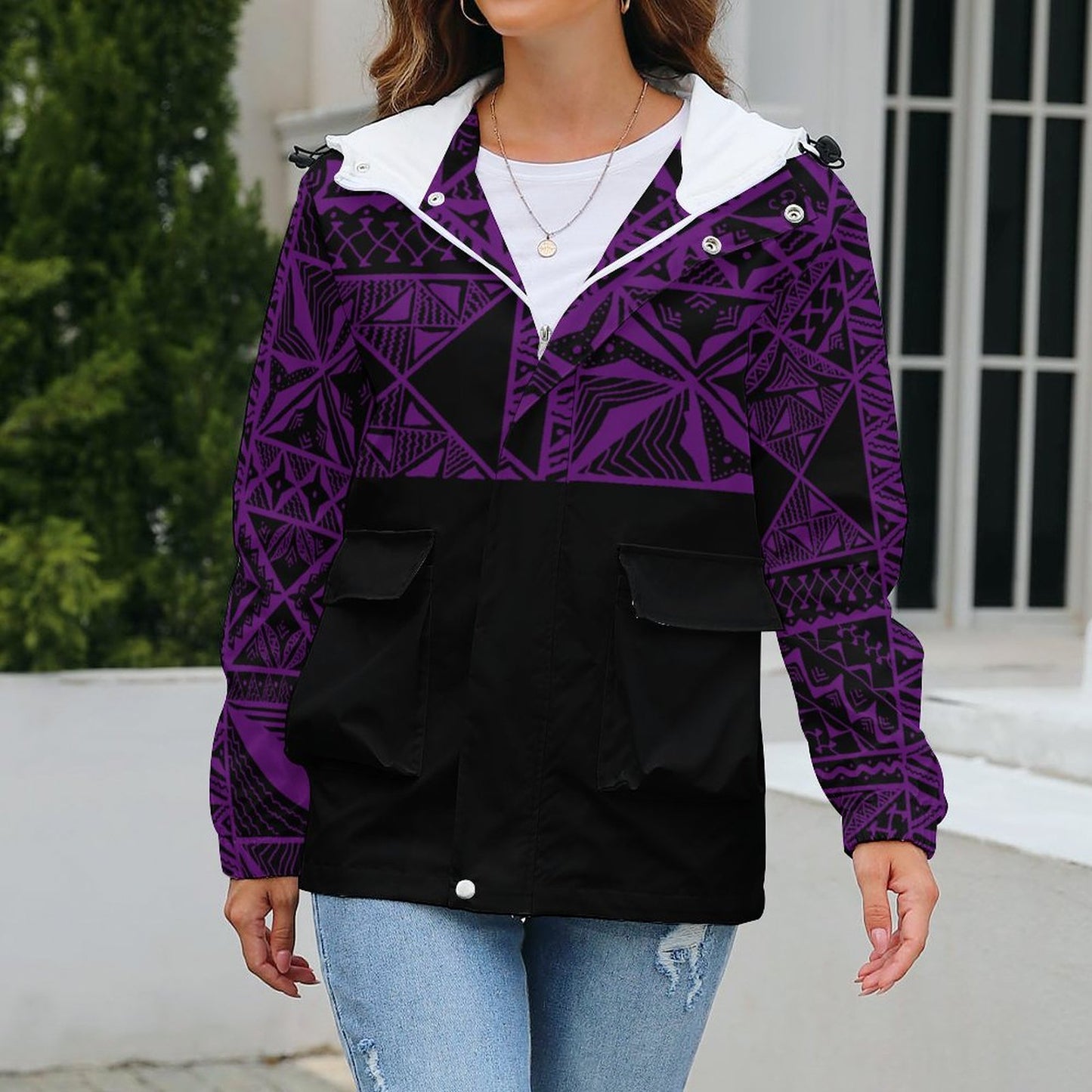 Parka imprimé gatu violet