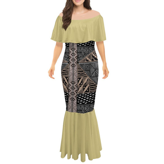 Robe sirène en mousseline de soie