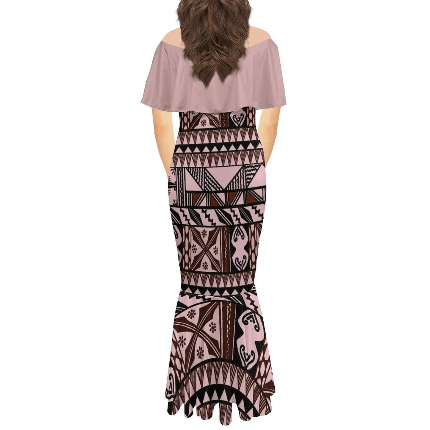 Robe sirène en mousseline de soie gatu rose