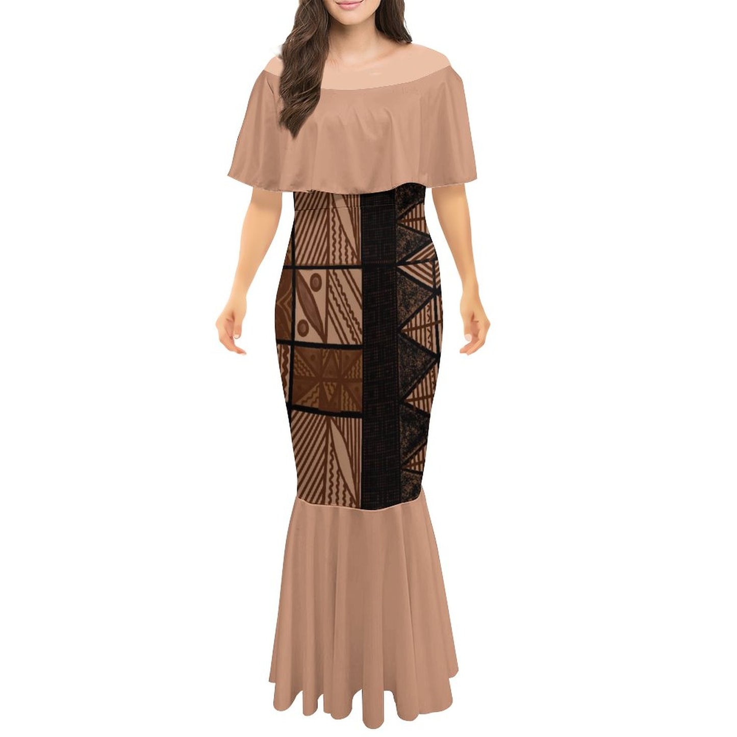 Robe sirène en mousseline de soie gatu