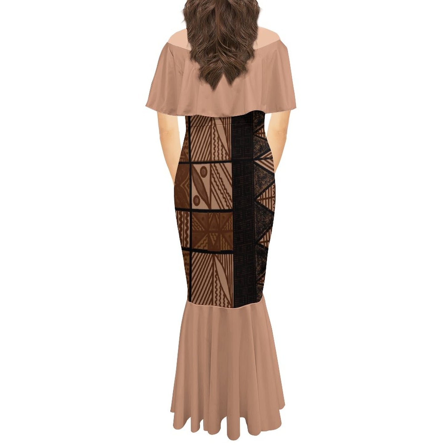 Robe sirène en mousseline de soie gatu