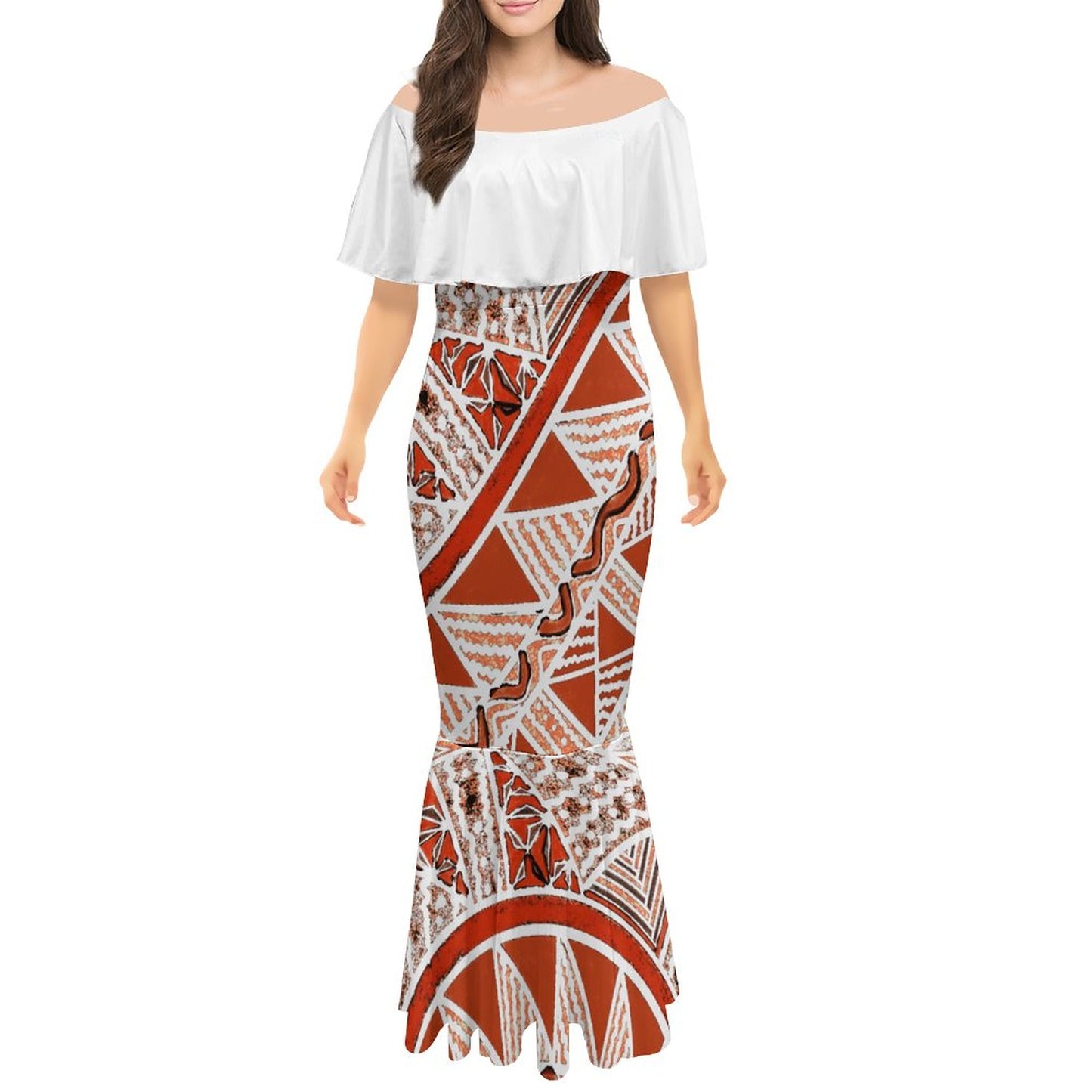 Robe sirène en mousseline de soie gatu