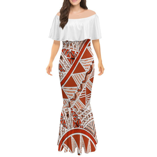 Robe sirène en mousseline de soie gatu