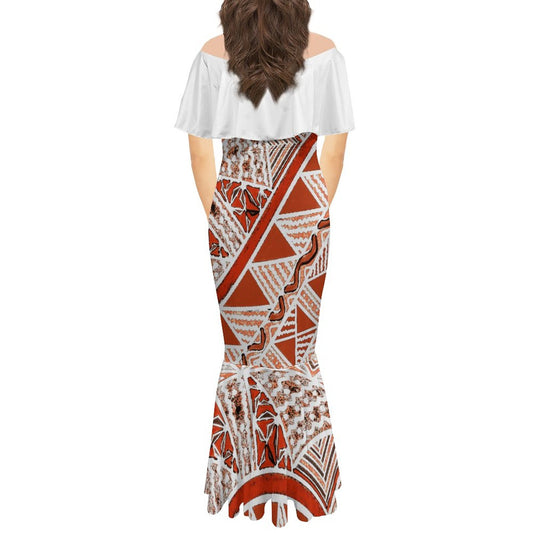 Robe sirène en mousseline de soie gatu