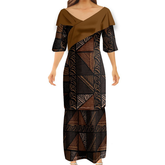 Ensemble kati haut col croisé/jupe motif gatu