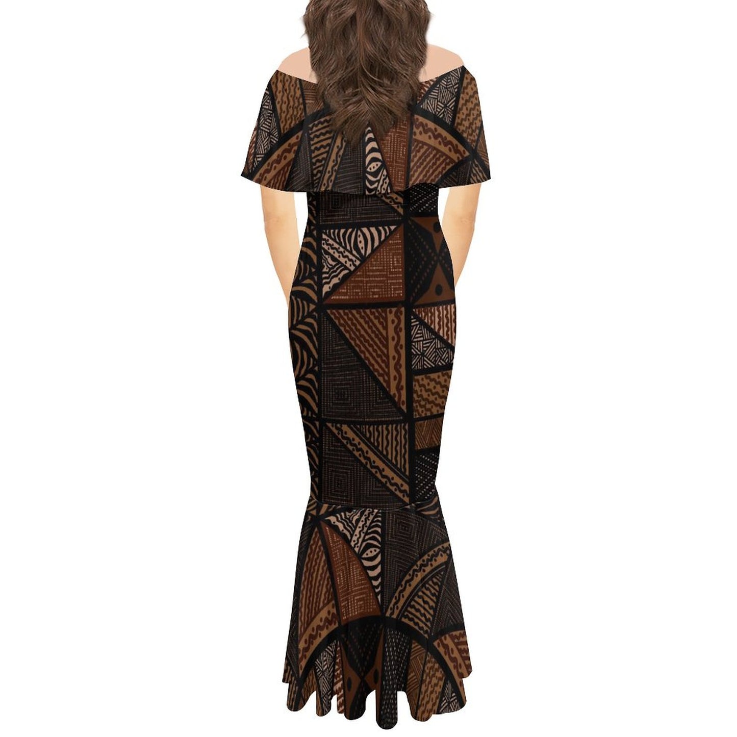 Robe sirène en mousseline de soie gatu