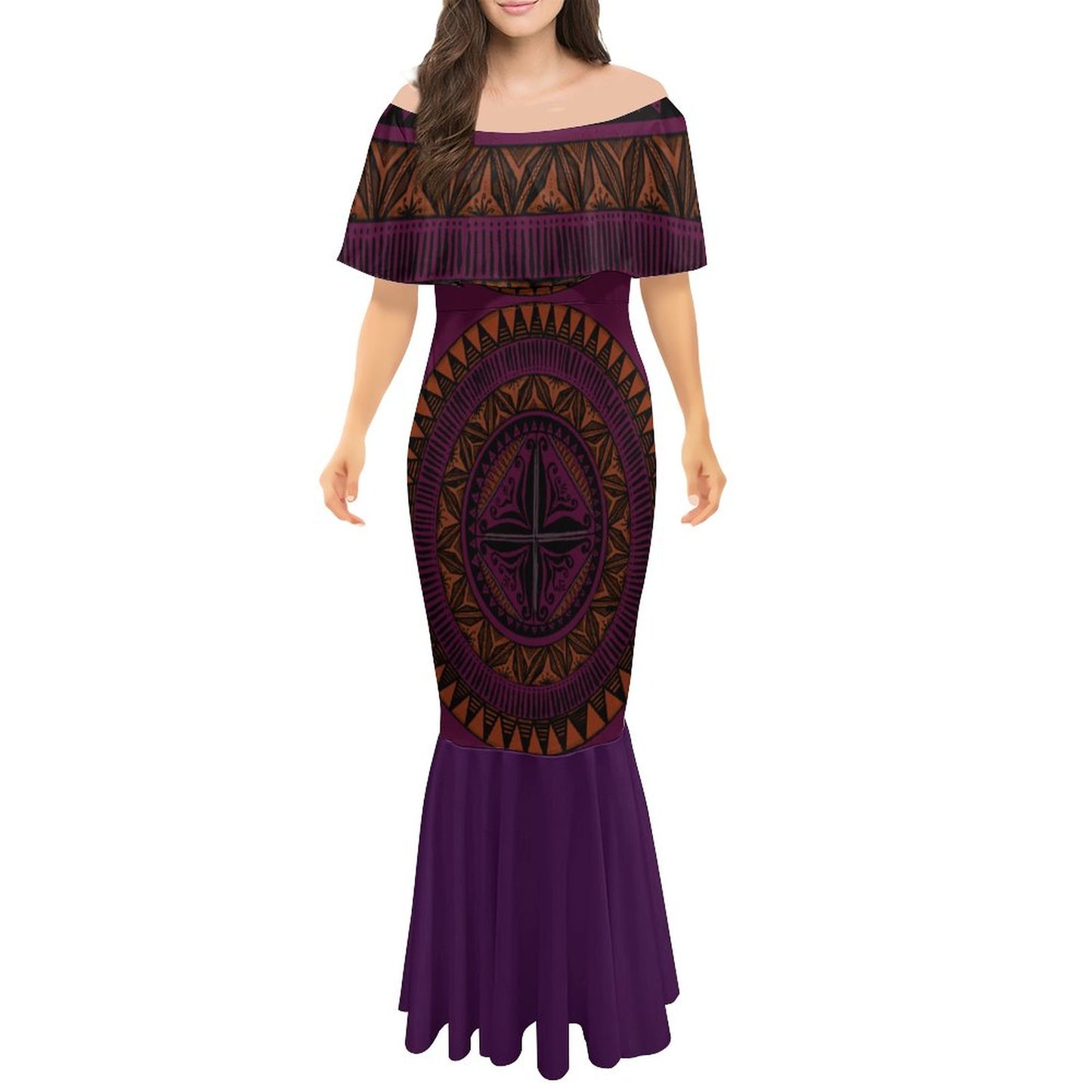 Robe sirène en mousseline de soie gatu