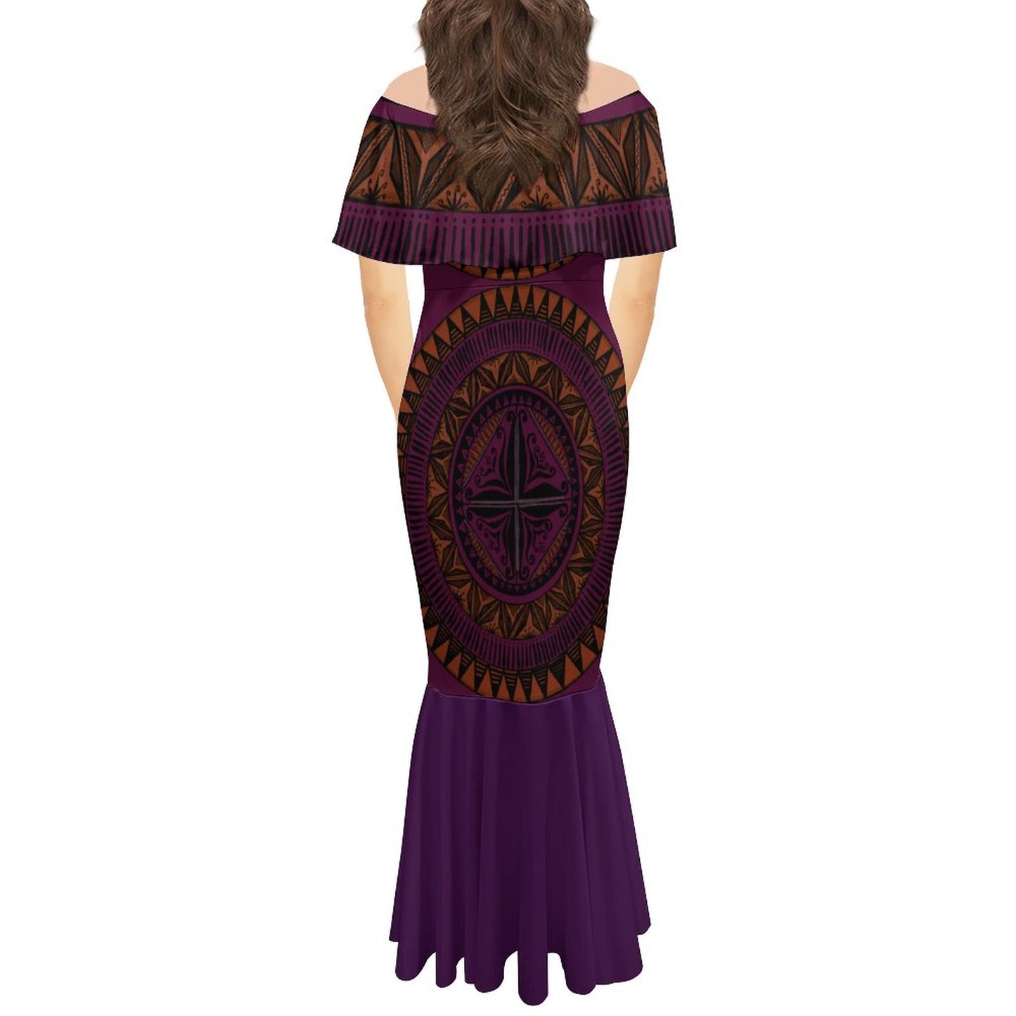 Robe sirène en mousseline de soie gatu