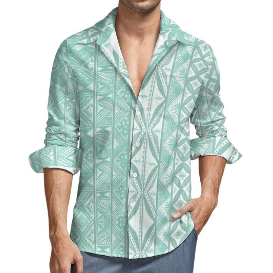 Chemise mata vert imprimée gatu