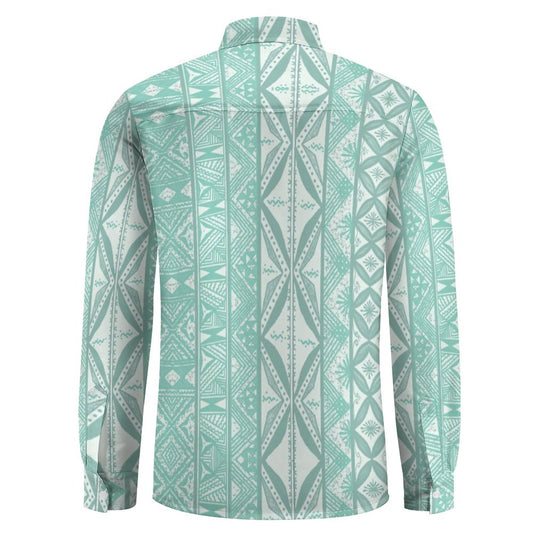 Chemise mata vert imprimée gatu