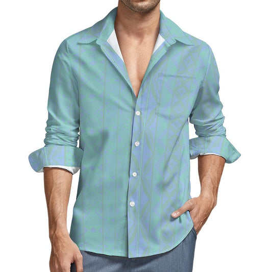 Chemise mata bleu claire imprimée gatu