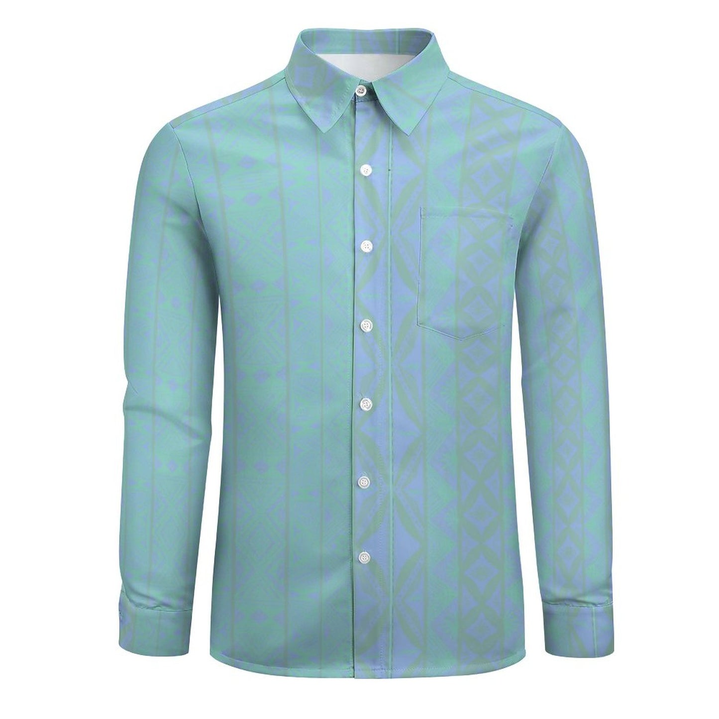 Chemise mata bleu claire imprimée gatu