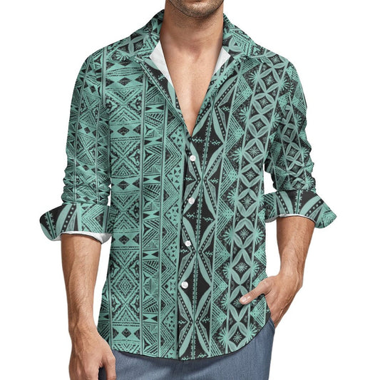 Chemise mata noir imprimée gatu