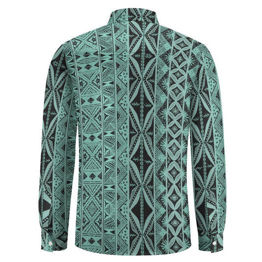 Chemise mata noir imprimée gatu