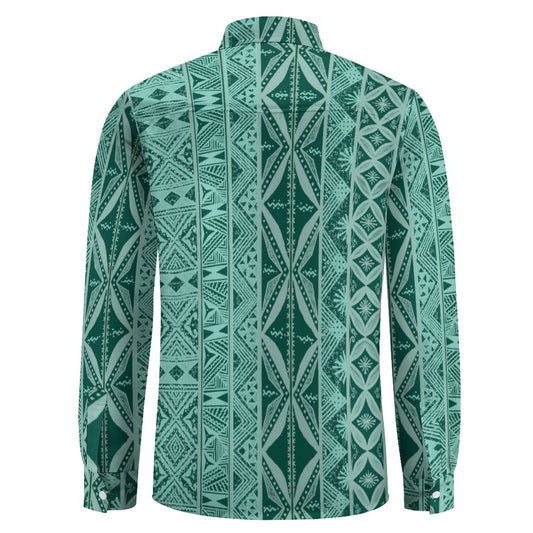 Chemise mata vert foncé imprimée gatu