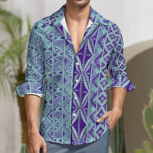 Chemise mata violet imprimée gatu
