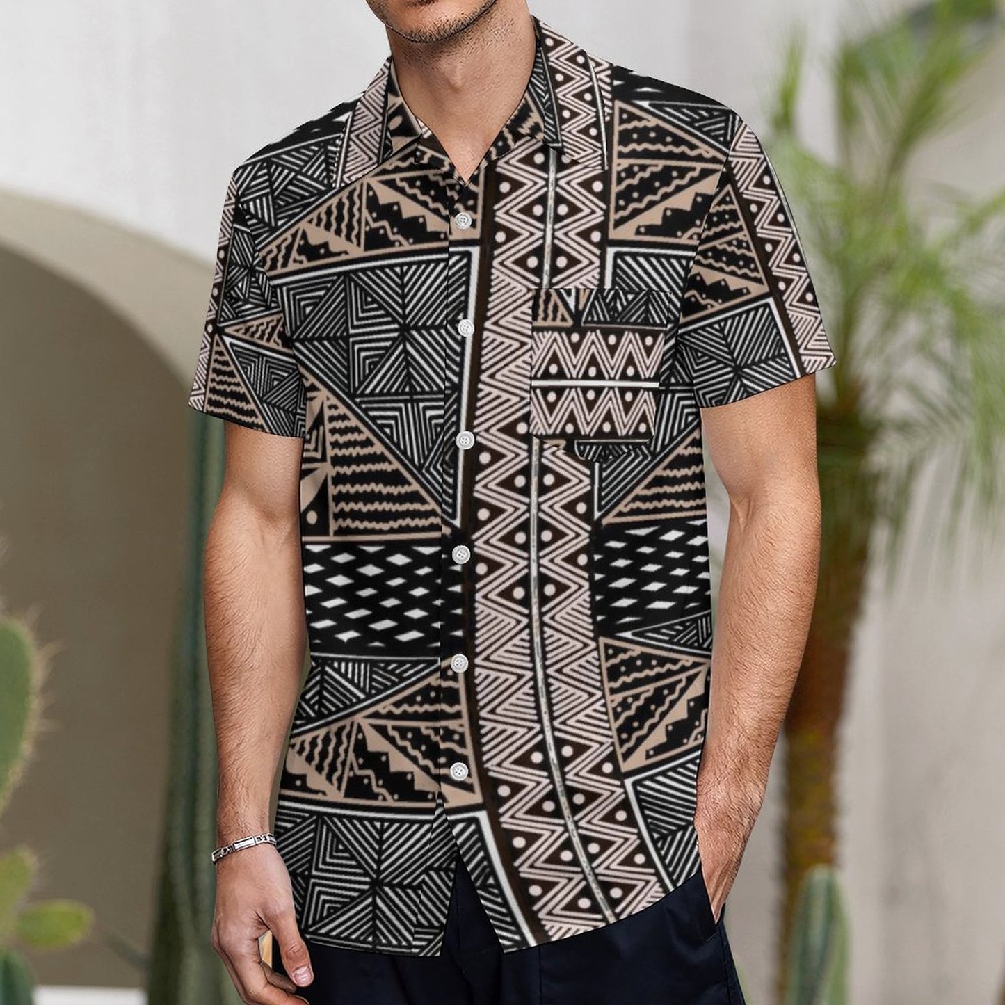 Chemise hévi blanc imprimée gatu