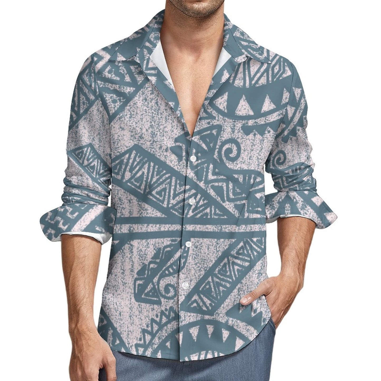 Chemise kalaga vert imprimé gatu