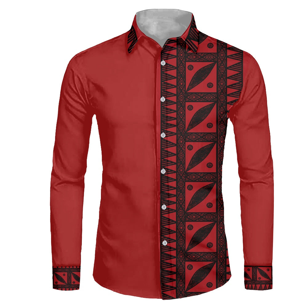 Chemise mata rouge imprimée gatu