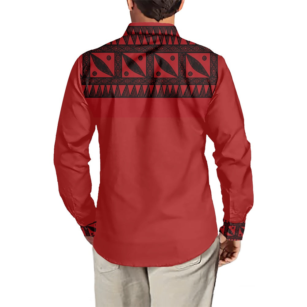 Chemise mata rouge imprimée gatu