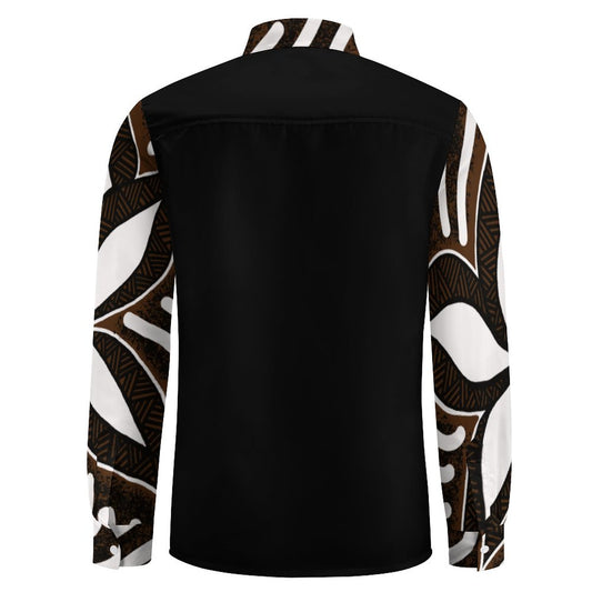 Chemise noir imprimé fleur gatu